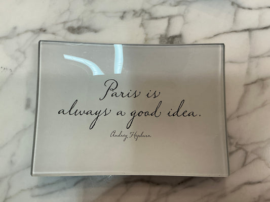 Paris is Always a Good Idea Decoupage Glass Tray