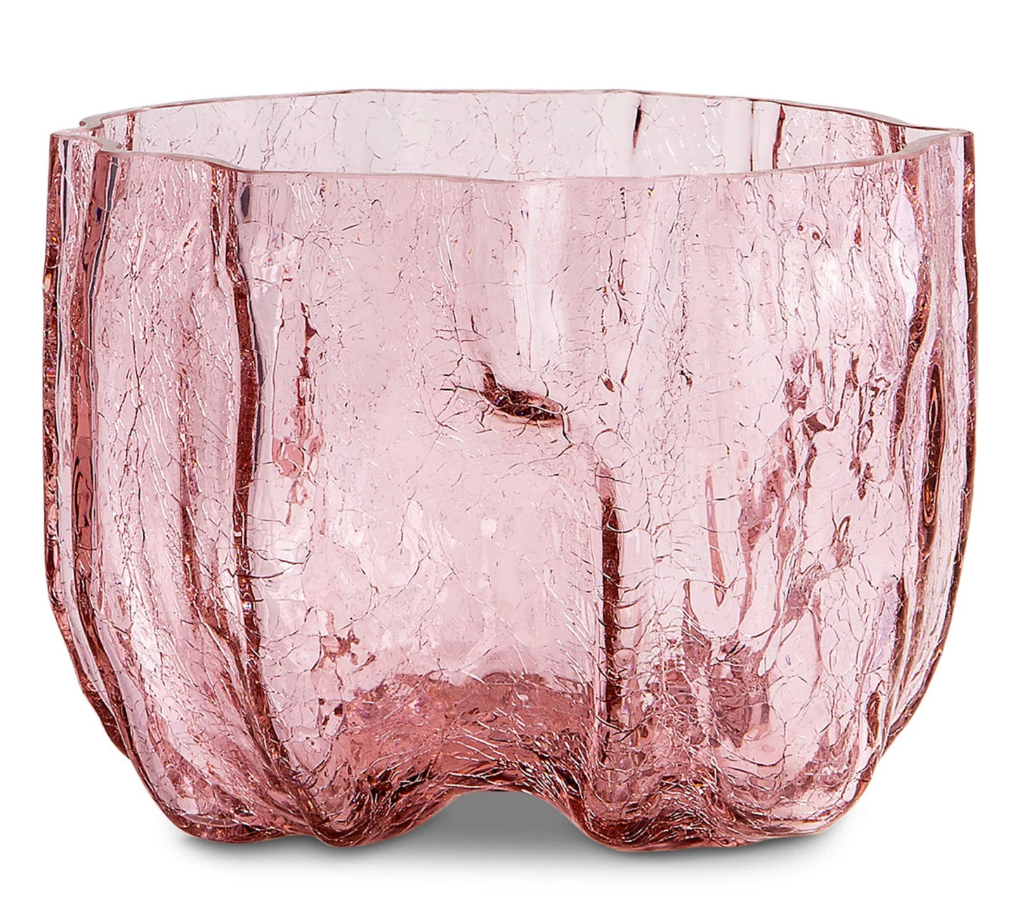 Kosta Boda Crackle Vase Pink, Medium