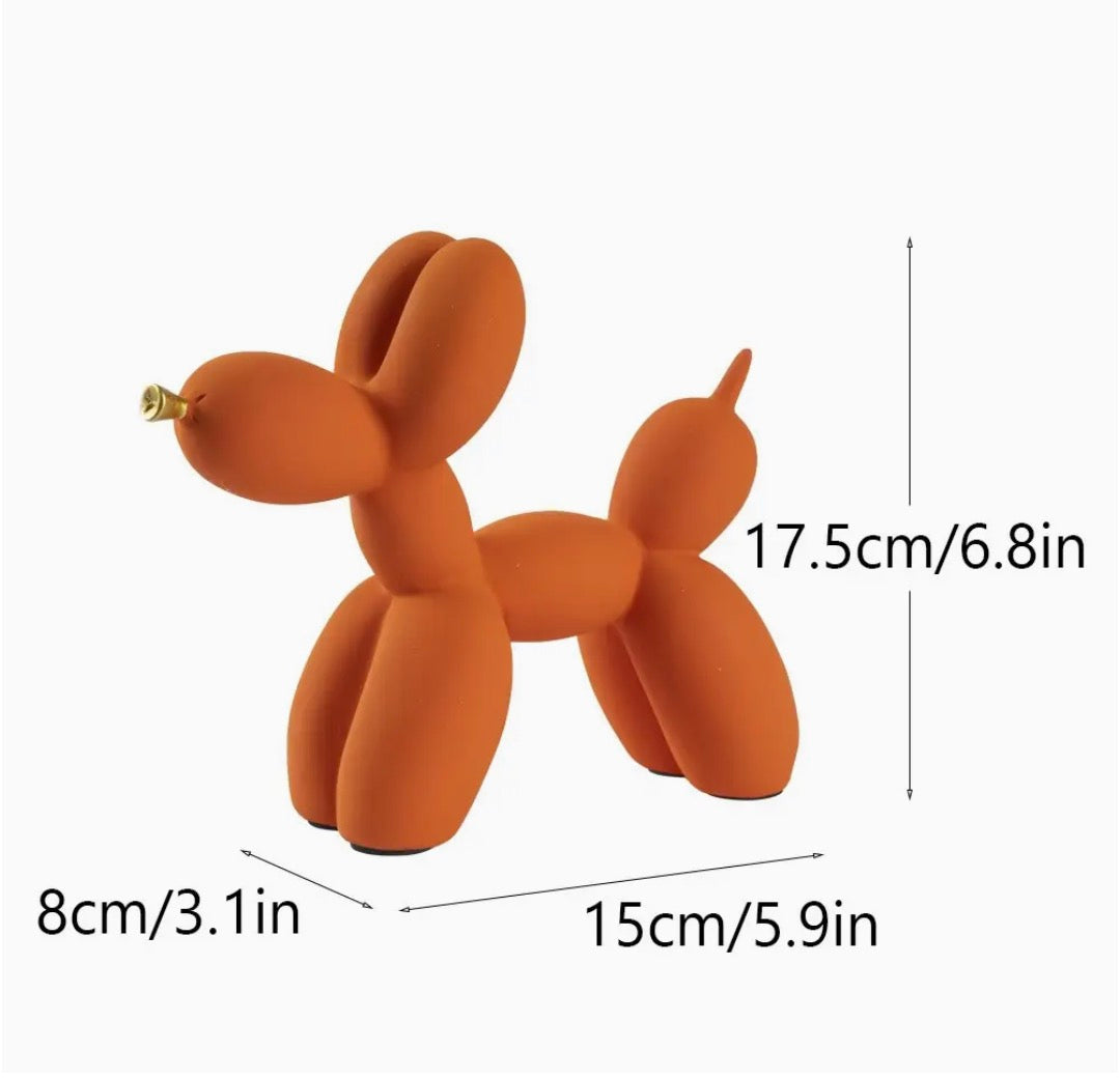 Balloon Dog Resin Figurine Modern Home Decor Gold Nose