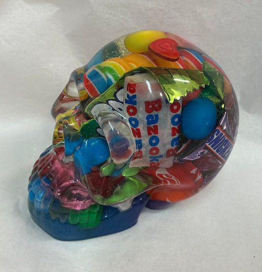Handmade Resin Skull with Real Candy (Handmade by one of our Artists-One of a Kind)