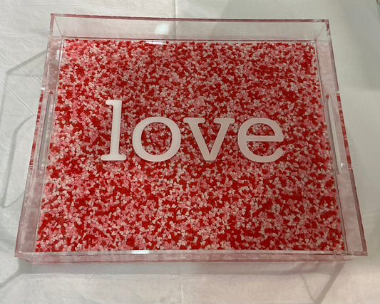 Acrylic Love Tray, Resin and Real Sprinkles (Handmade by one of our Artists)