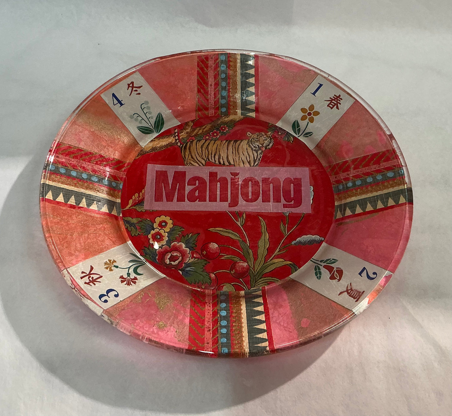 Handmade Decoupage Glass Plates "Mahjong” *Exclusive to Code Blue*