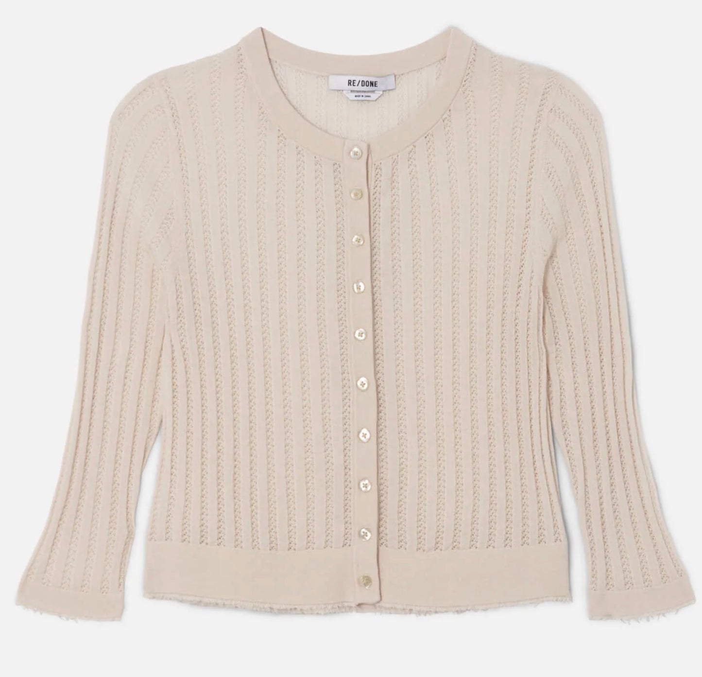 THE VEIL POINTELLE CARDIGAN by Re/Done