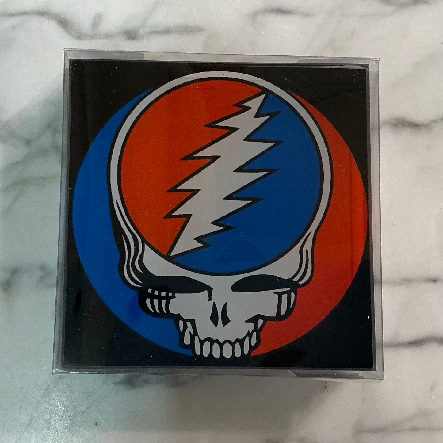 Steal Your Face Grateful Dead Handmade  Single Fused Glass Coaster