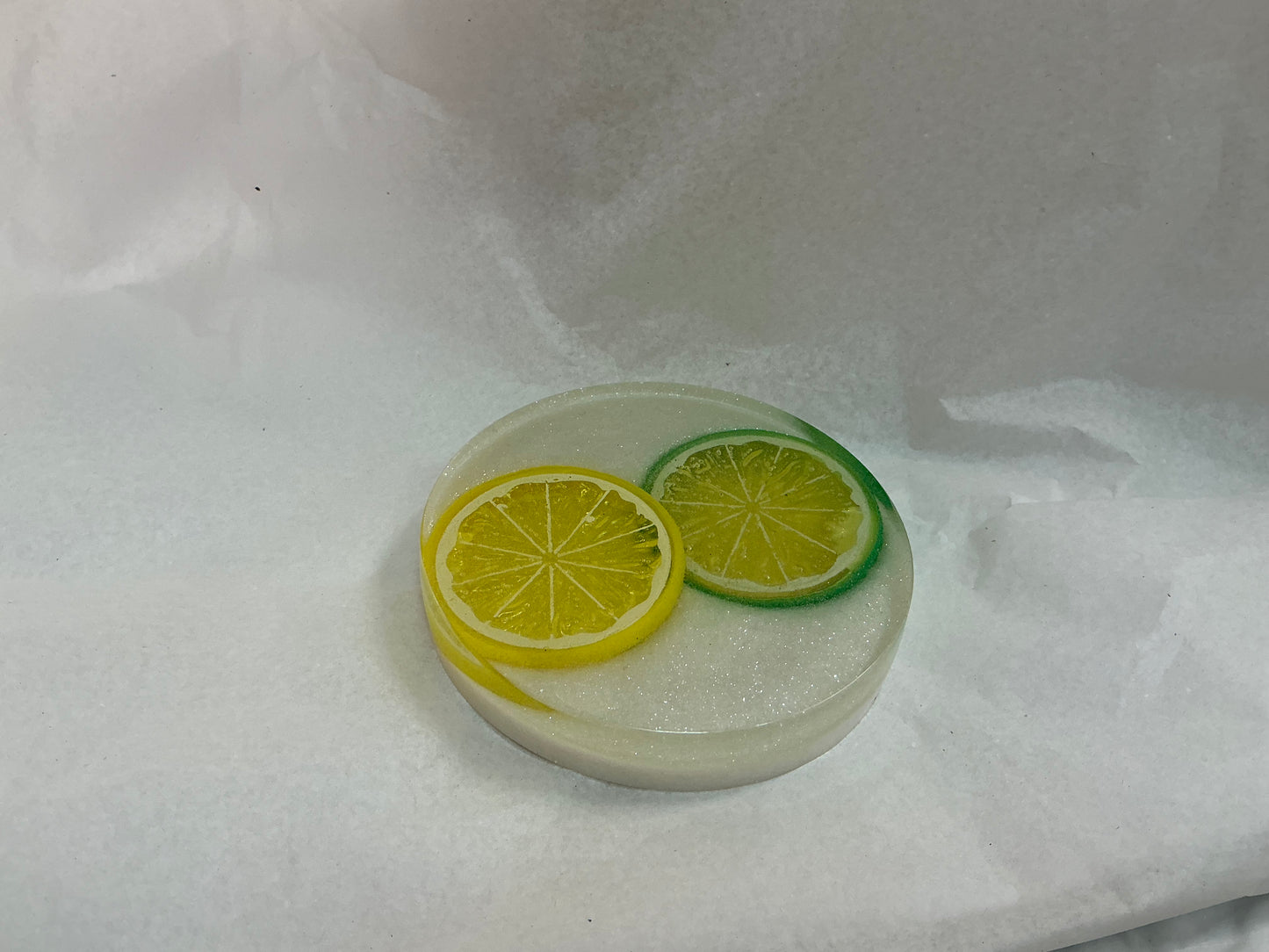 Handmade Lemon/Lime Coasters in Resin (Handmade by one of our Artists)