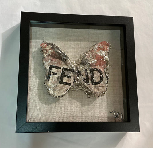 Butterfly Shadow Box (Silver/Black/Pink)