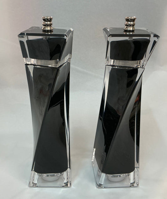 Acrylic Salt and Pepper Grinder Set (Black or White)