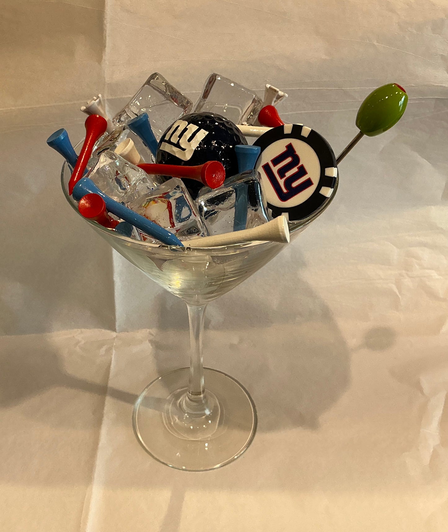 Martini Glass with Sports Items in Resin (Handmade by one of our Artists)