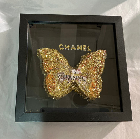Butterfly Shadow Box (Gold/Black)