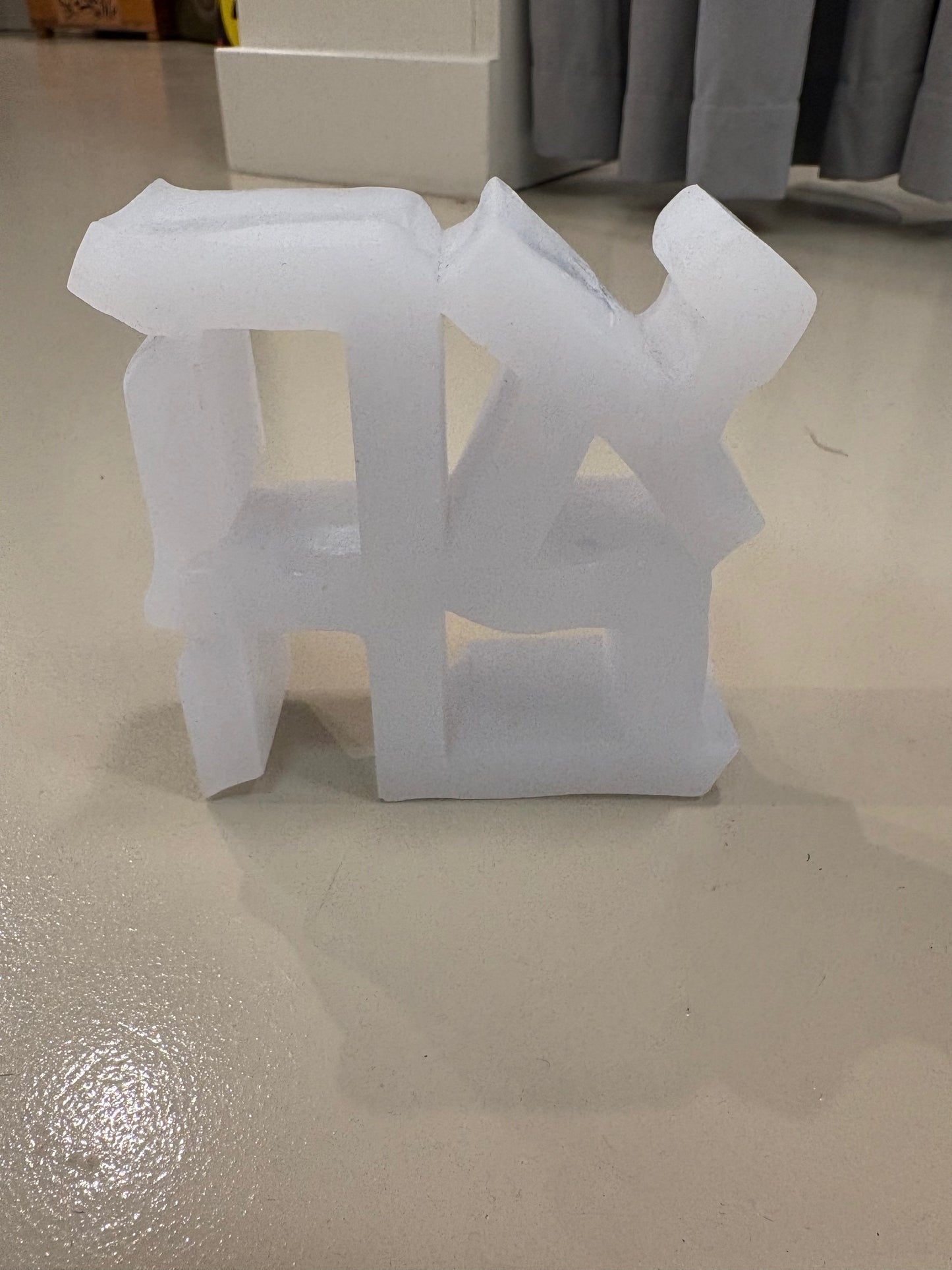White Ahava "LOVE" Sculpture in Resin