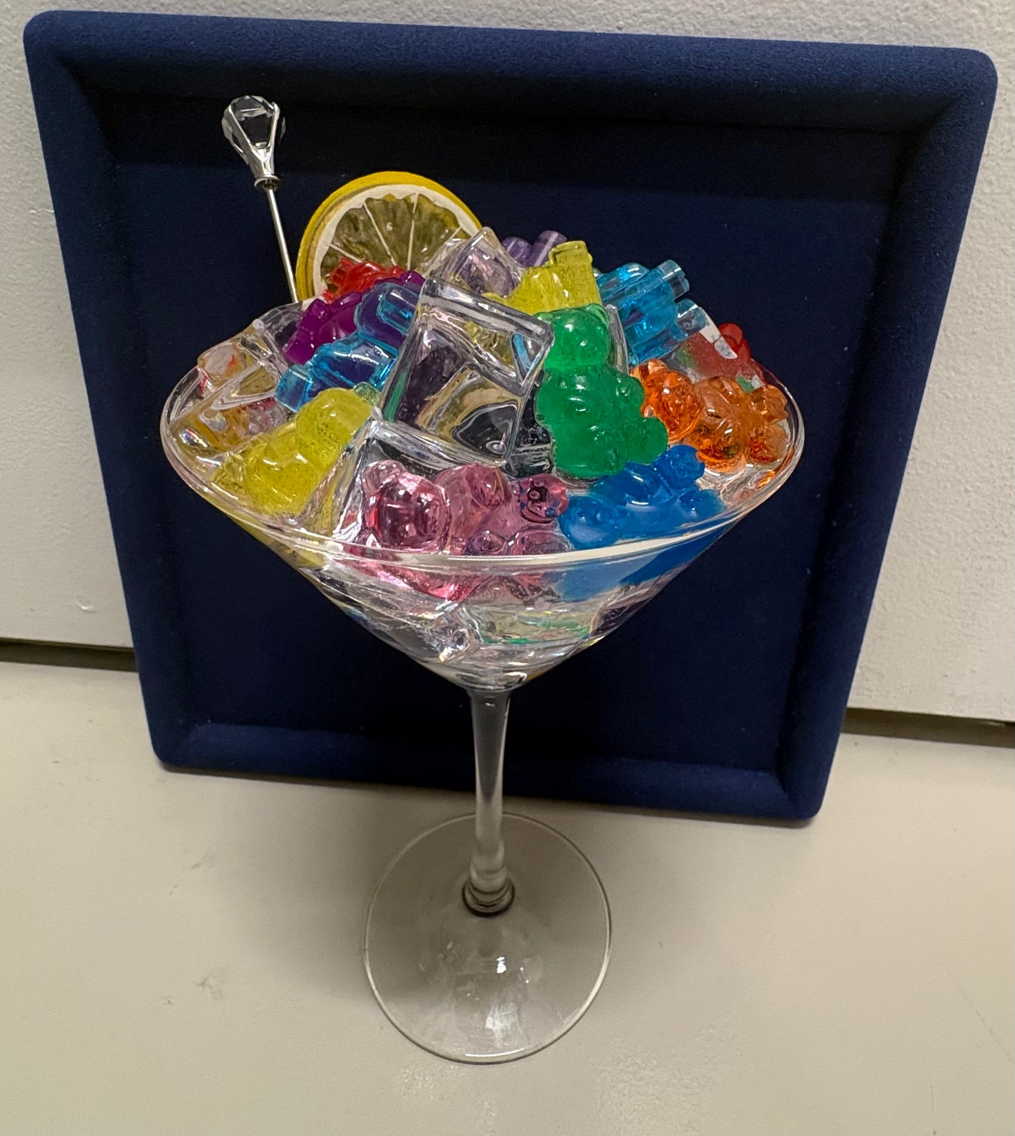Jumbo Sugar Coated Gummy Bear Martini (Lemon & Lime)