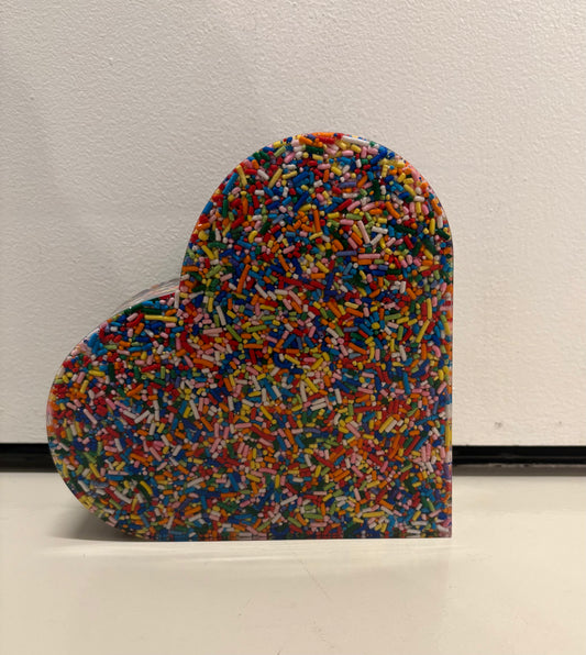 Rainbow Sprinkle Heart (Handmade)