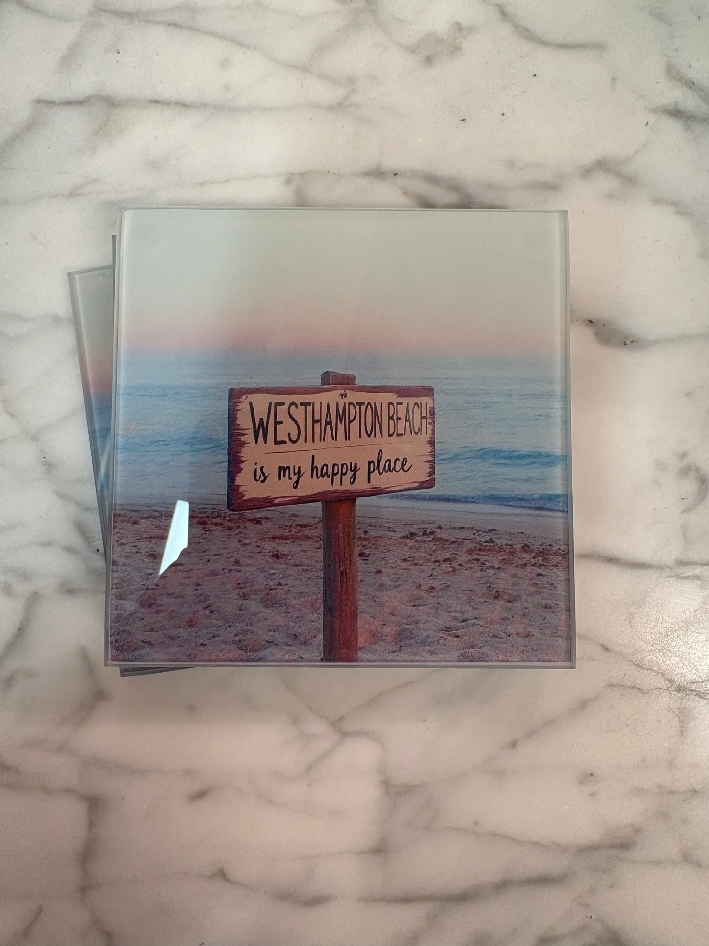 “Westhampton Beach is my Happy Place” Coaster (Exclusive to Code Blue)-each