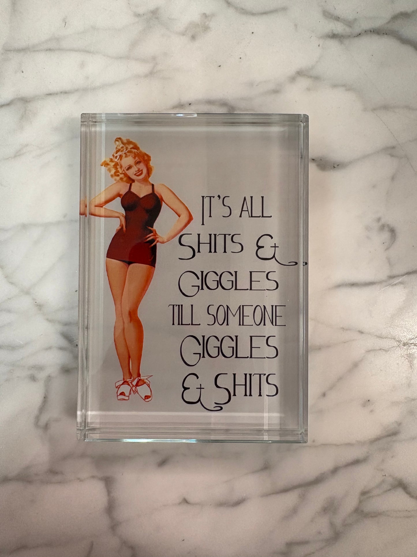 "It's All Shits & Giggles" Glass Block *Exclusive to Code Blue*
