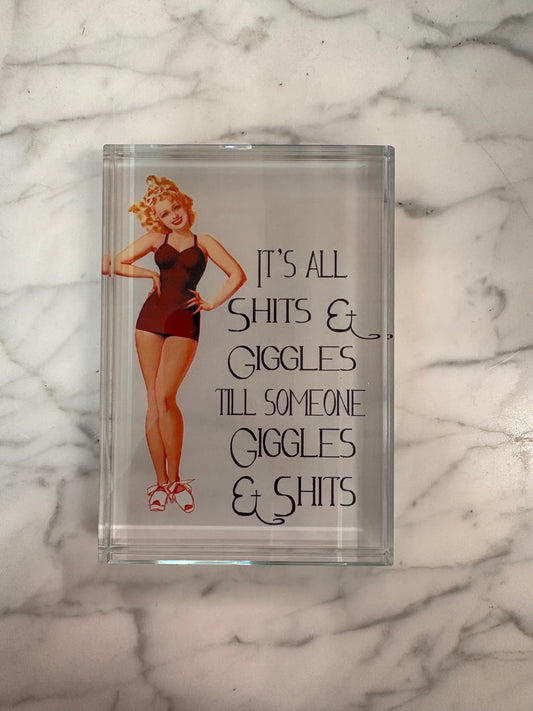 "It's All Shits & Giggles" Glass Block *Exclusive to Code Blue*