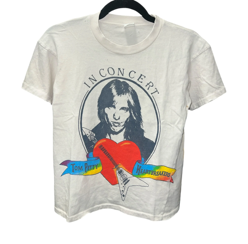 Tom Petty Vintage White Crop T-Shirt