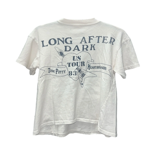 Tom Petty Vintage White Crop T-Shirt