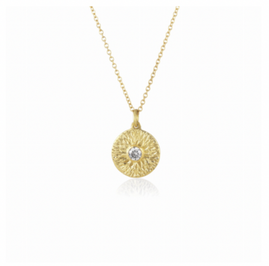 Lotus Mandala Diamond Engraved Necklace