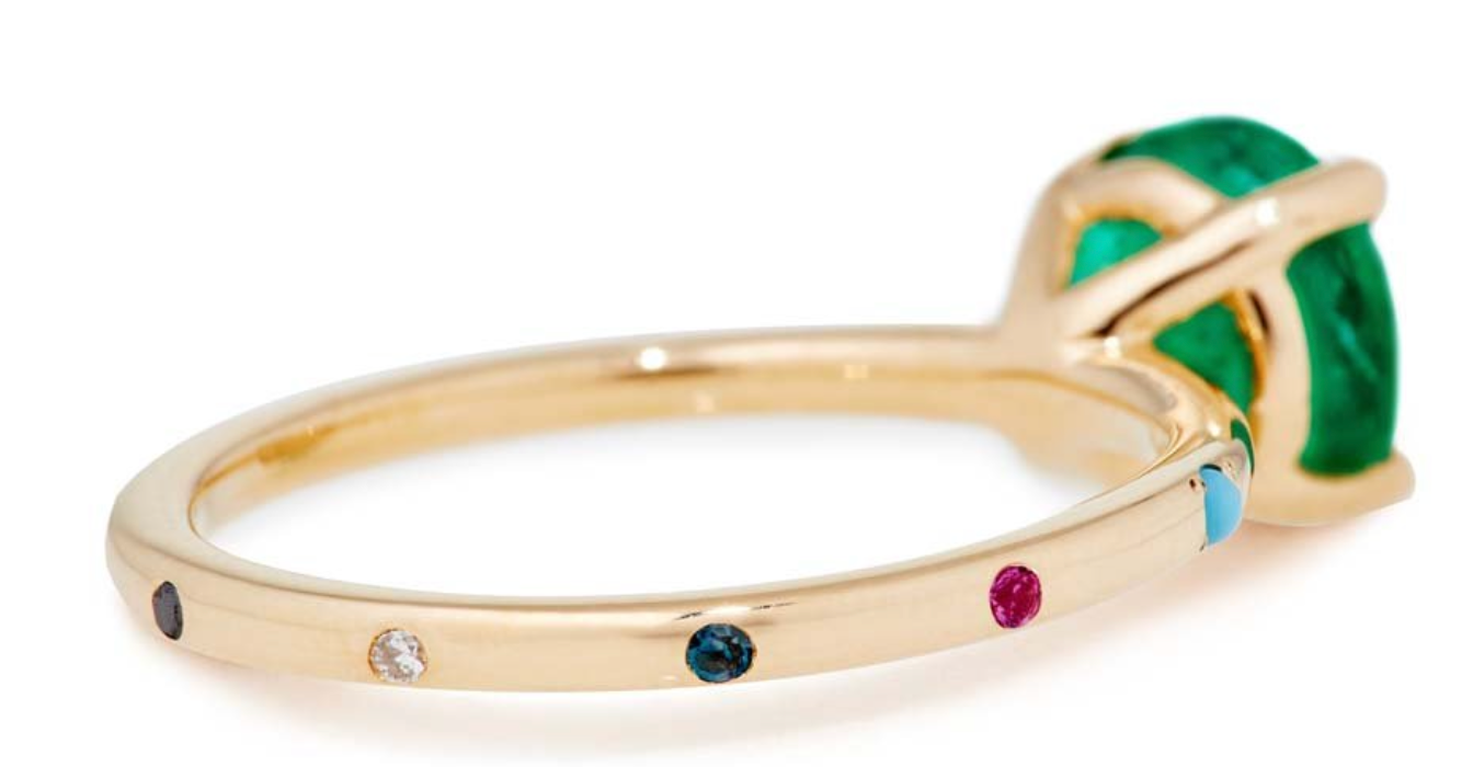 Kinship Ring with Emerald Solitaire by Scosha