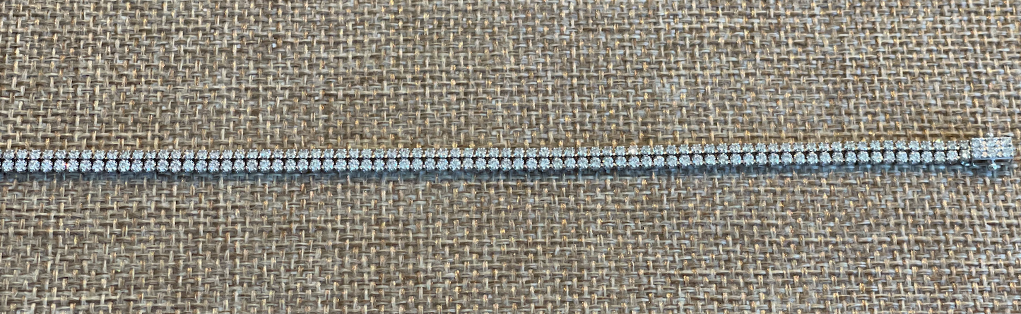 Double Strand White Gold Diamond Tennis Bracelet