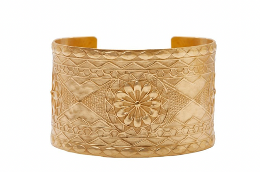 Ancient Greek Cuff 18k Yellow Gold by Christine Alexiou