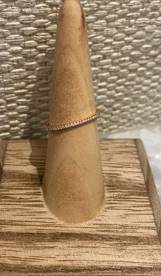 Thin Gold Diamond Wedding Band