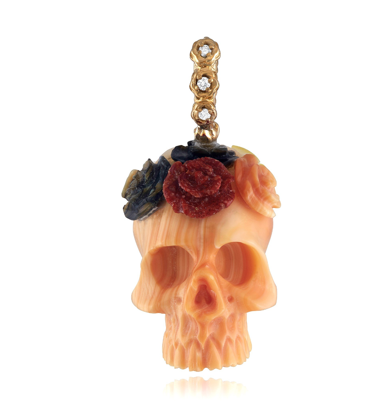 Skull With Flower Crown Charm