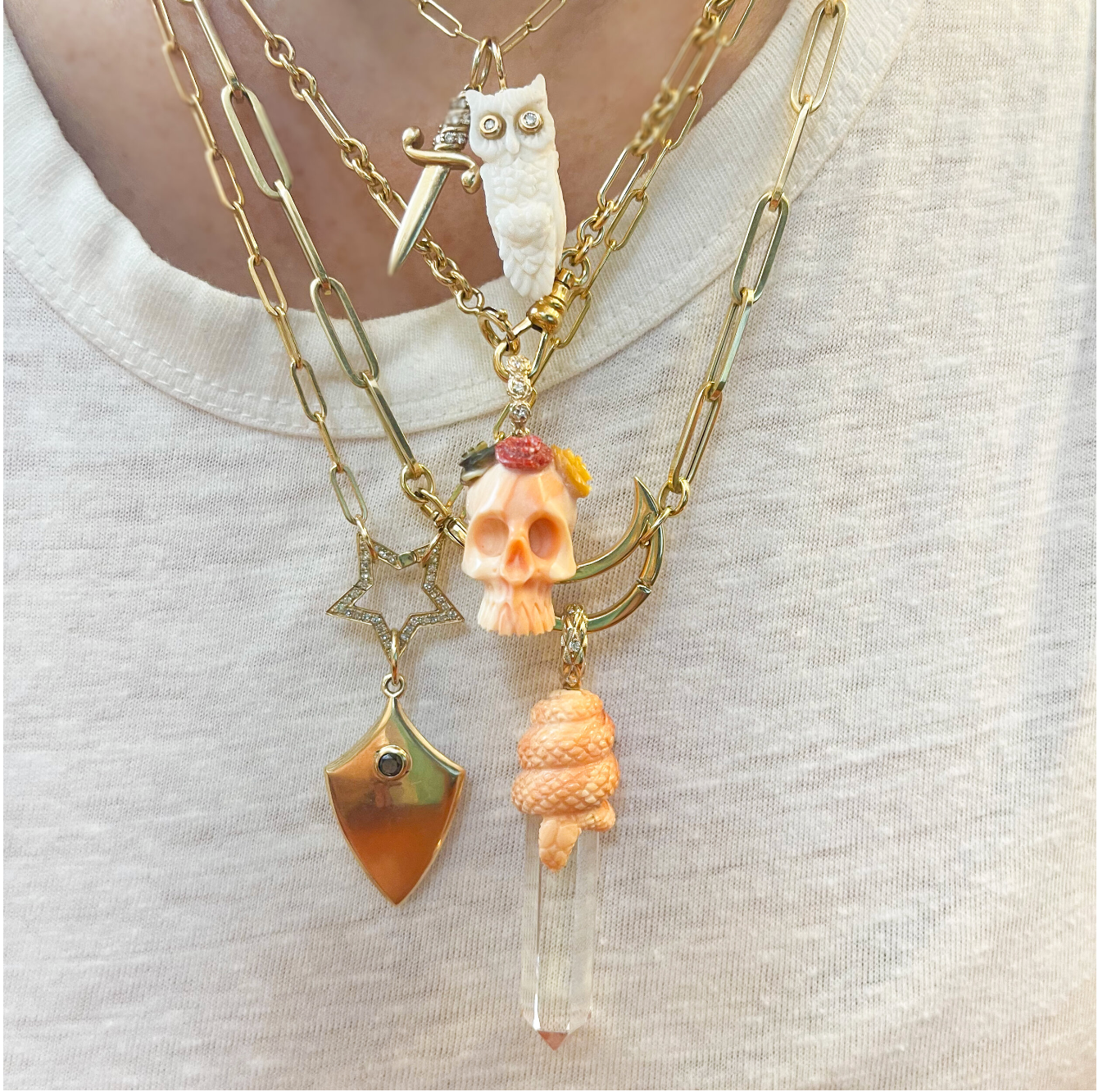 Skull With Flower Crown Charm