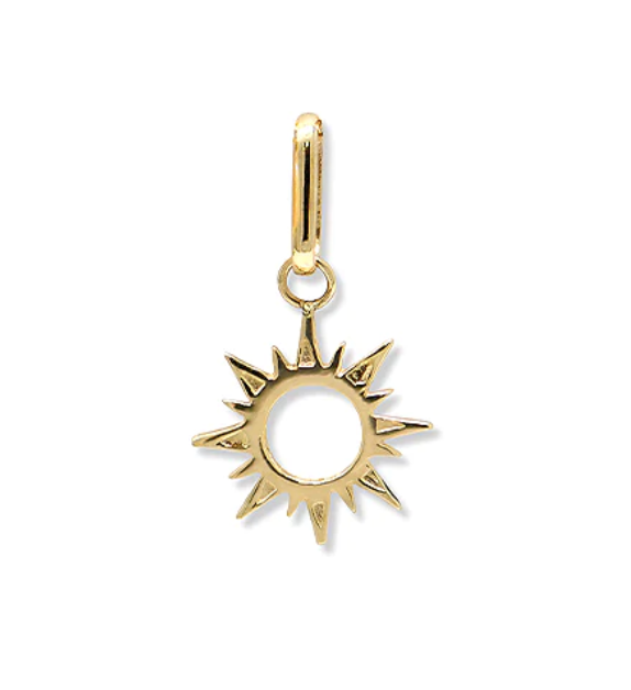 Sun Charm Necklace in 14K