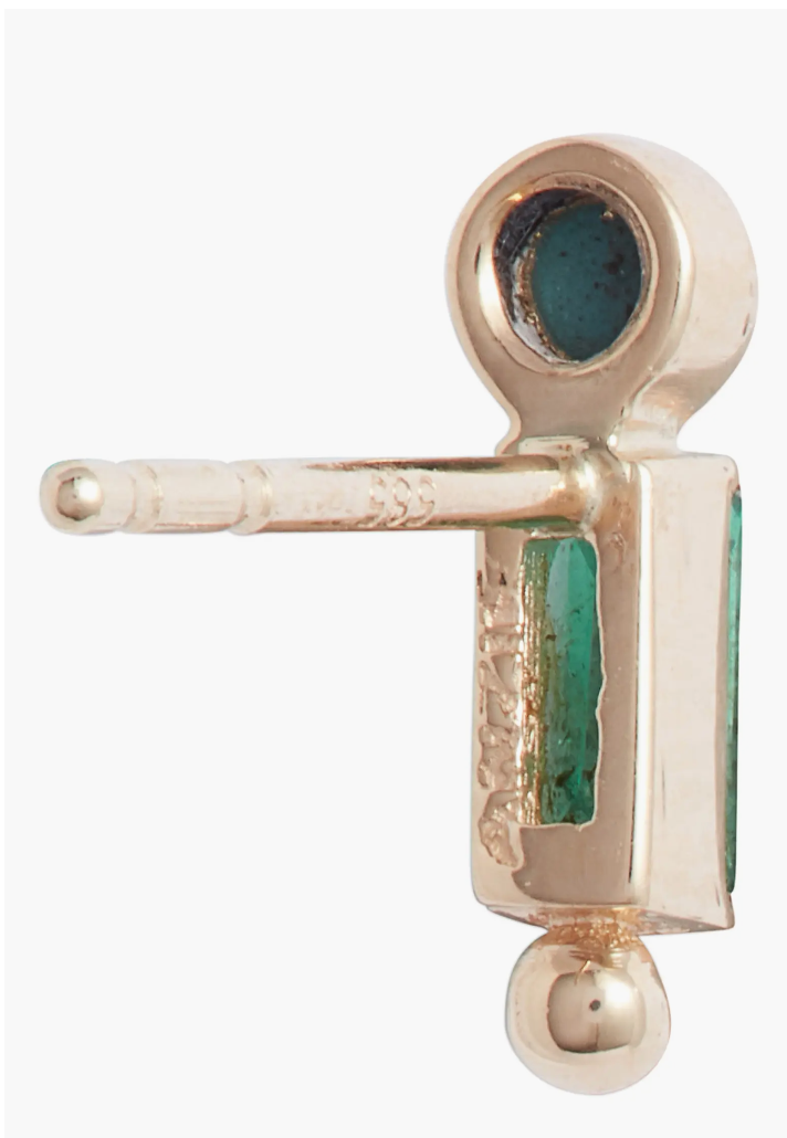Dew Drop Turqoise/Emerald Earrings-(Each)