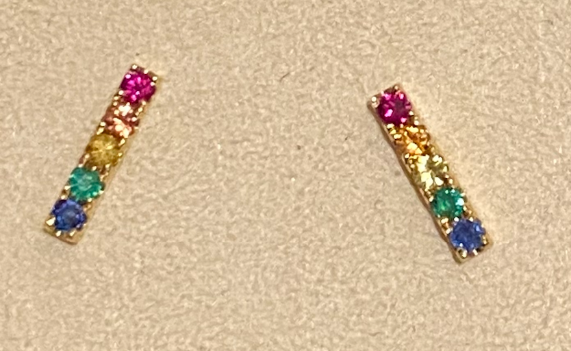 Rainbow Stud Earring-(Single)