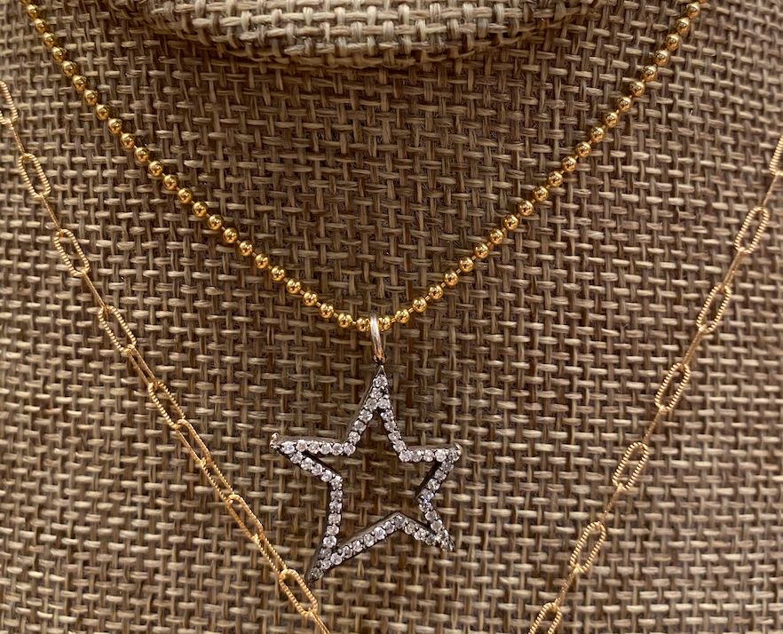 Sterling Silver and Diamond Open Star Charm by Irit Malibu