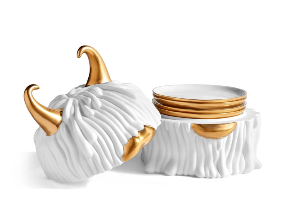 Haas Lynda Box + Plates (Set of 4) - White L’Objet
