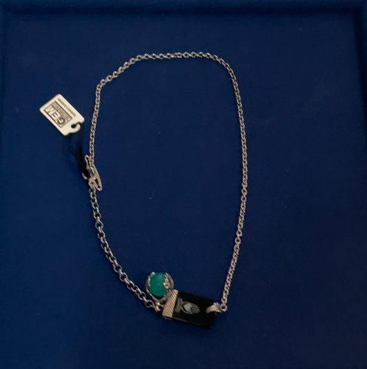 Onyx and Jade Bead Necklace
