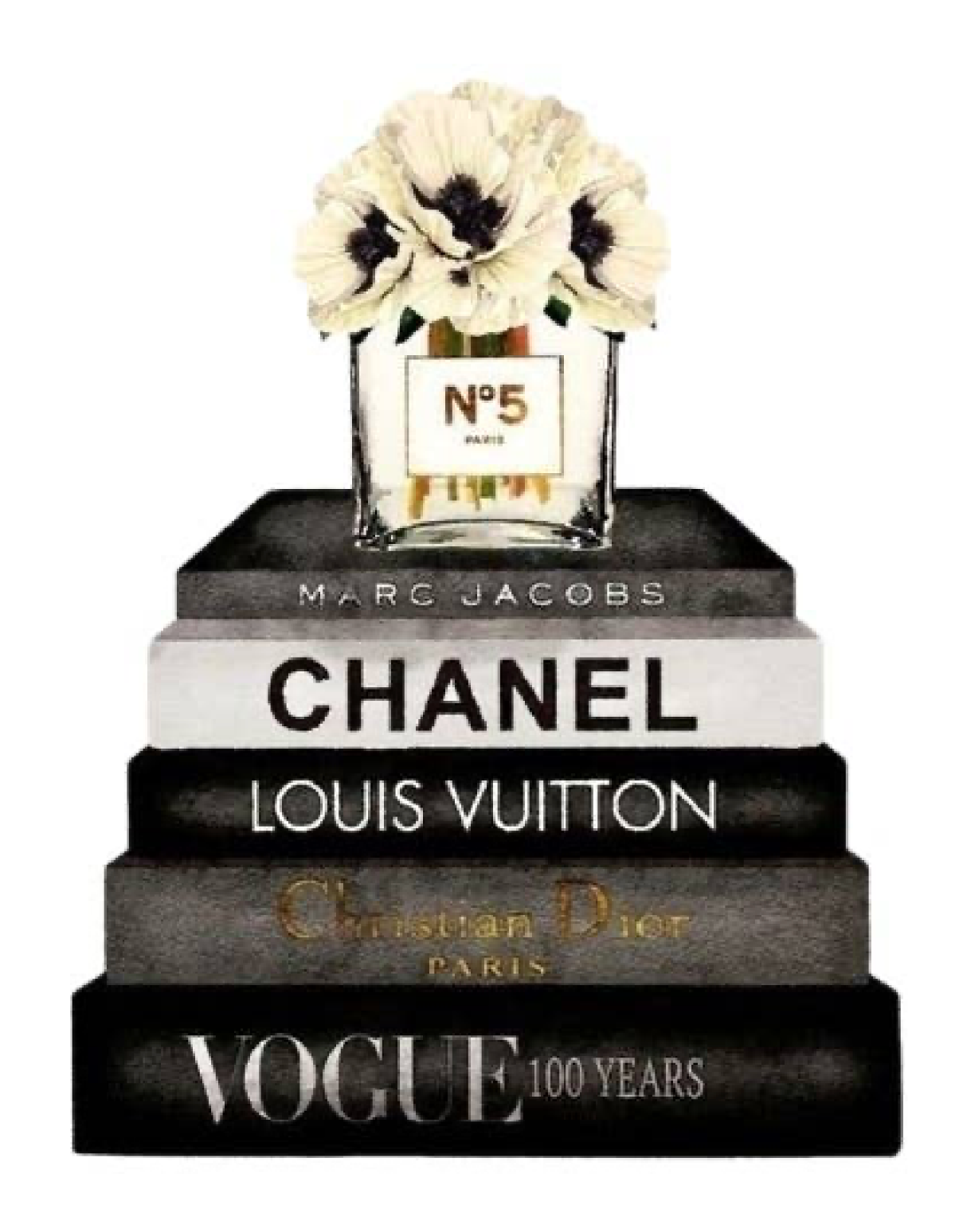 Book Stack Chinoiserie Porcelain Trinket Tray, Black