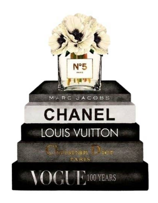 Book Stack Chinoiserie Porcelain Trinket Tray, Black