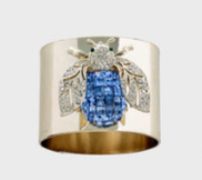 Sparkle Bee Napkin Ring Blue