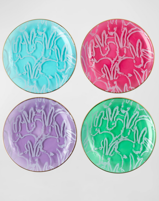 Lucky Charm Golden-Rimmed Glass Plates, Set of 4
