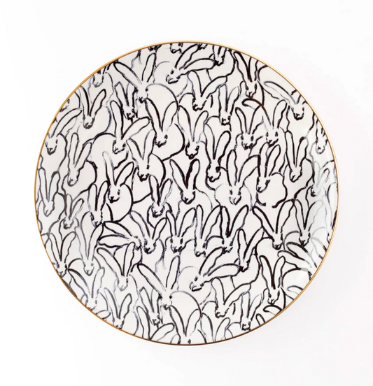 RABBIT RUN ACCENT PLATE by Hunt Slonem