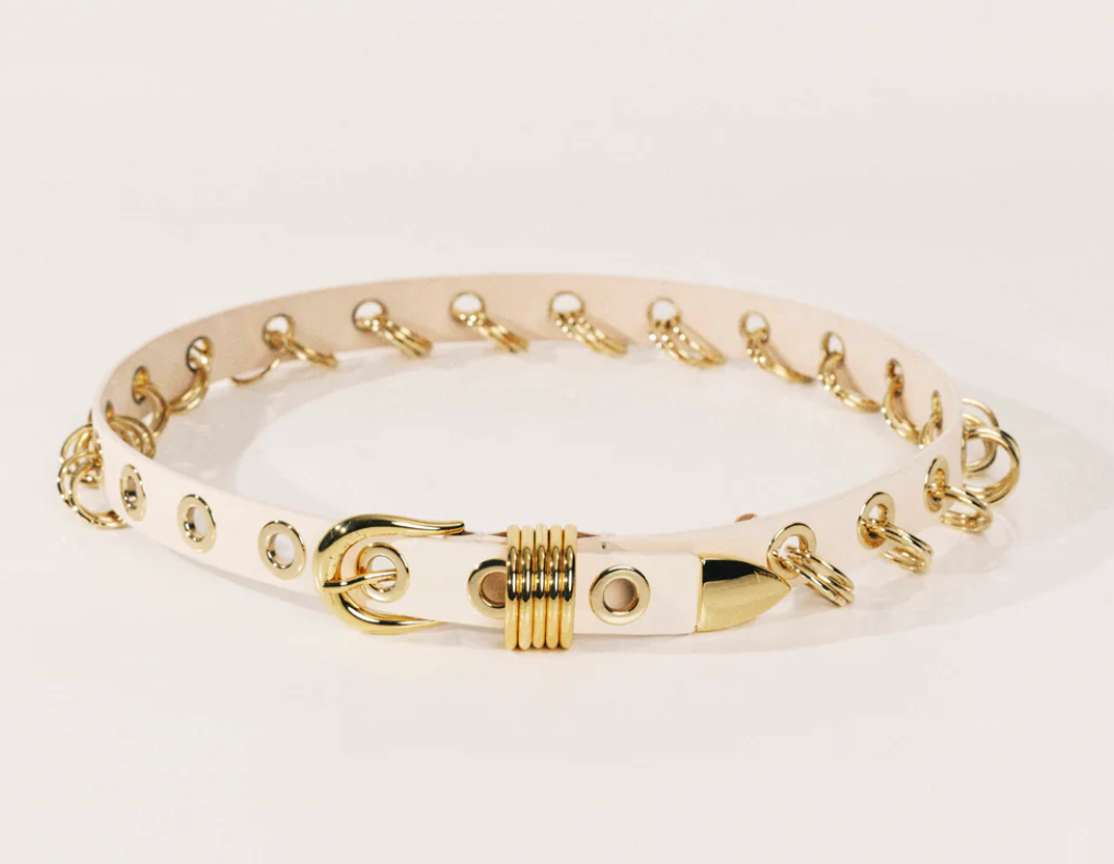 Revenge Ivory/ 24k Gold Belt by DEHANCHE