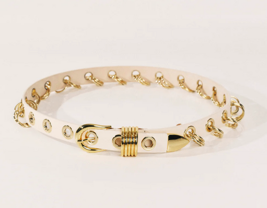 Revenge Ivory/ 24k Gold Belt by DEHANCHE