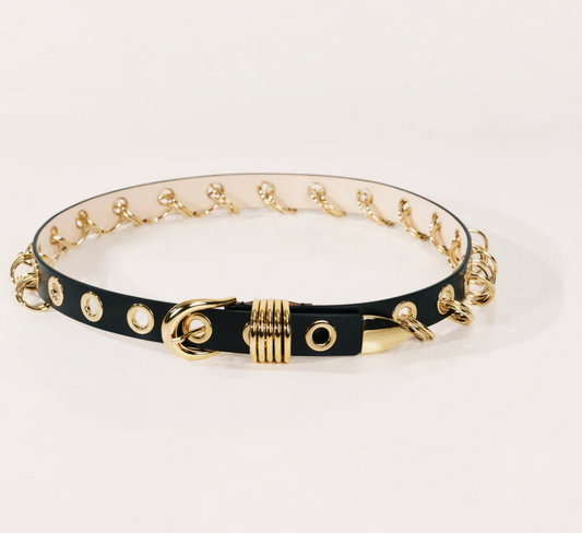 Revenge Gold  Black & 24K Gold Belt by DEANCHE