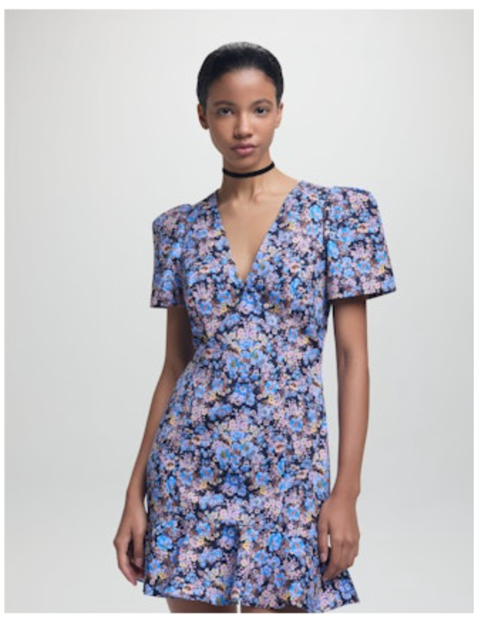 Zeina Dress Lavender Garden Twill by Kika Vargas