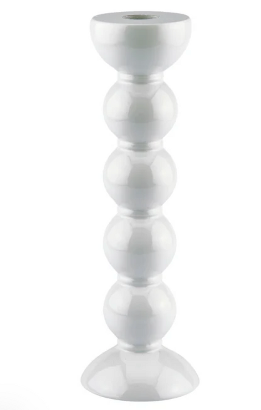 Tall Bobbin Candlestick - 9.5 in  White or Cappuccino