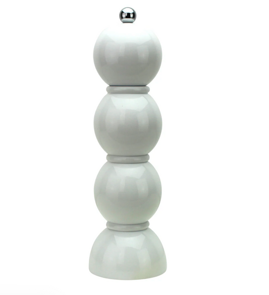 White Wood Lacquered Salt or Pepper Mill