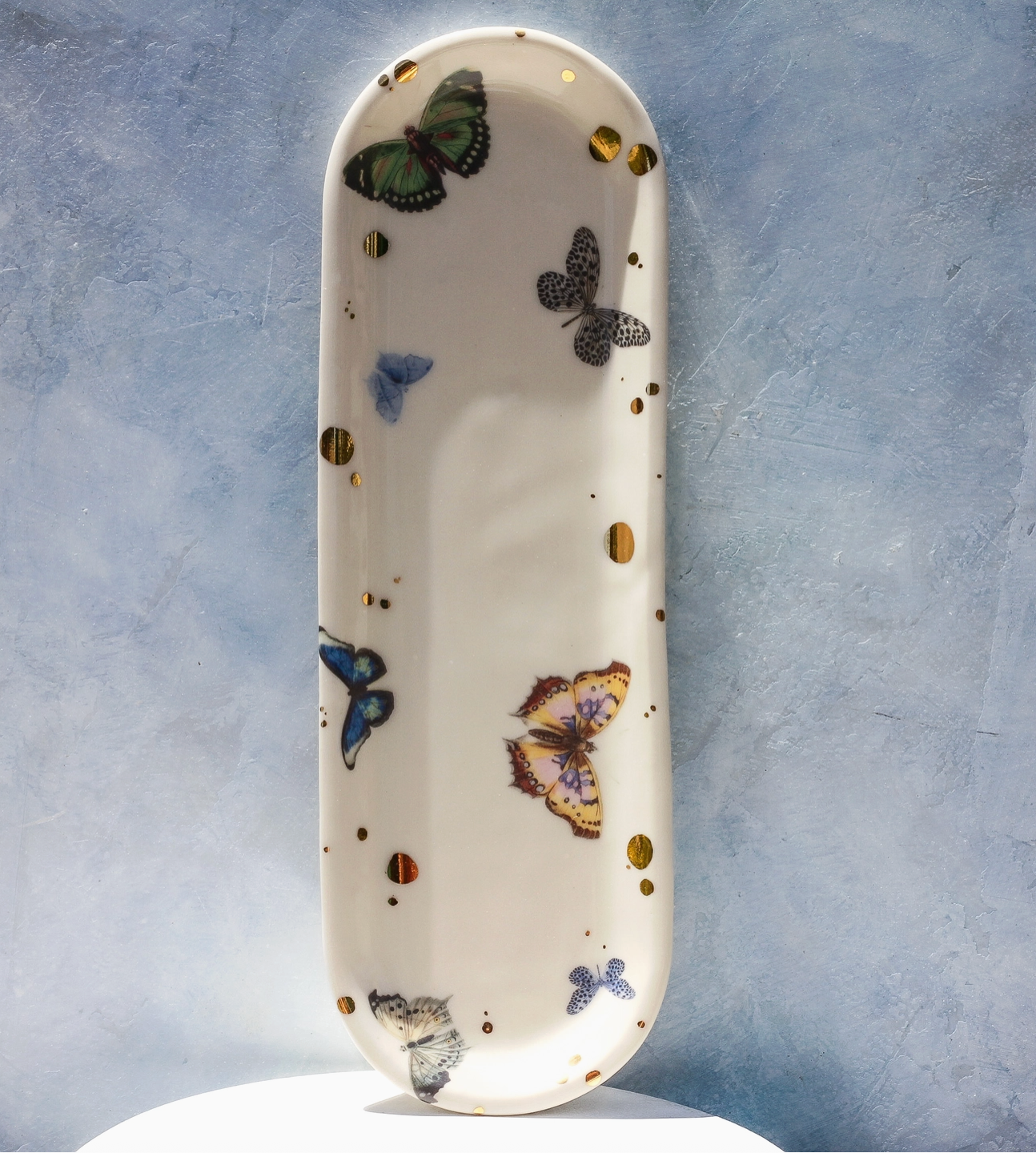 12" Butterfly Tray | Jewelry Dish | Handmade with Gold