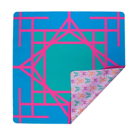 Teal Garden Double-Sided Mahjong Mat