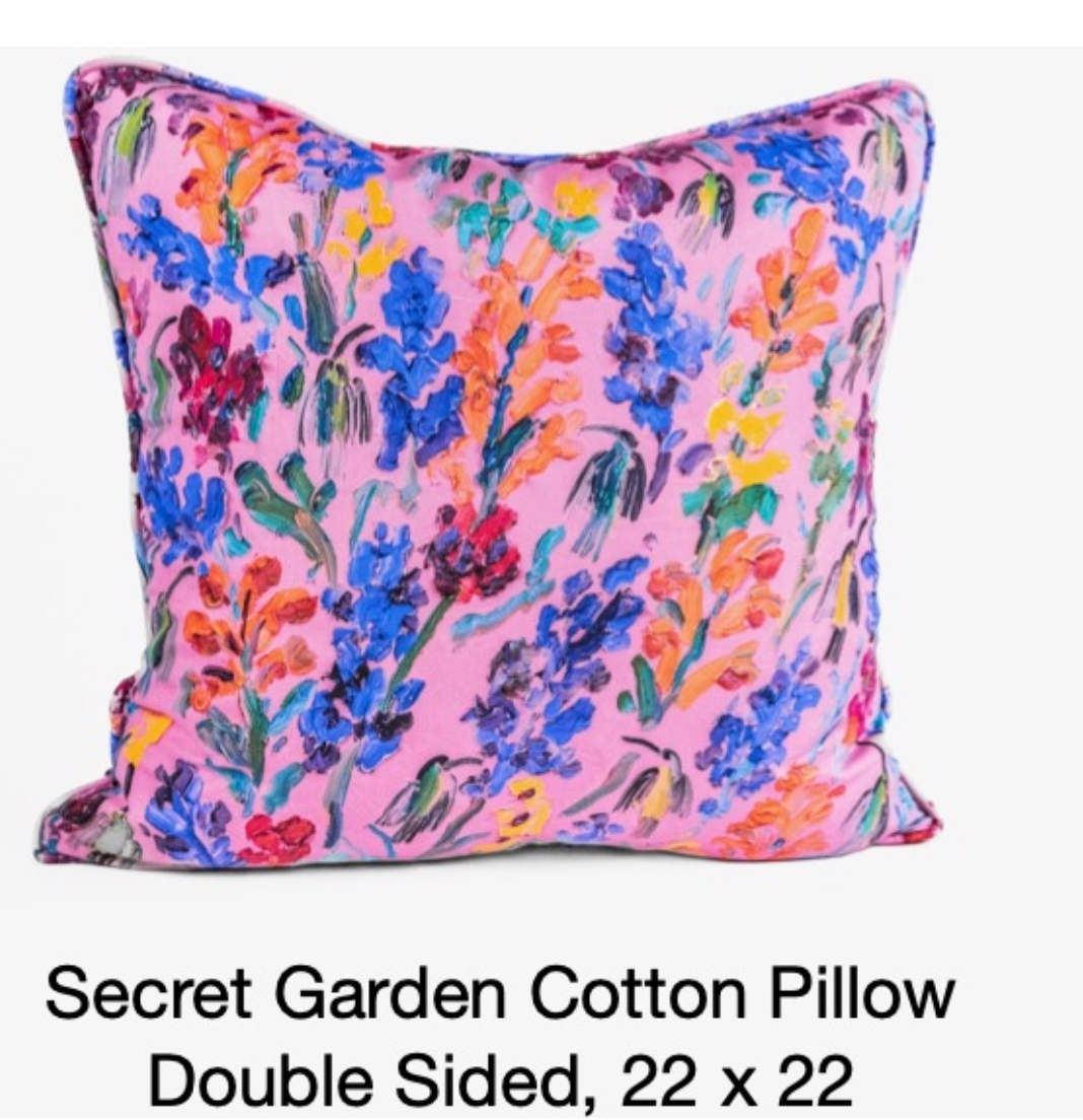 Secret Garden Cotton Pillow and Double sided (22x22)