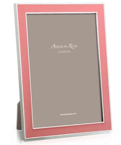 Coral Enamel & Silver Frame 5 x 7