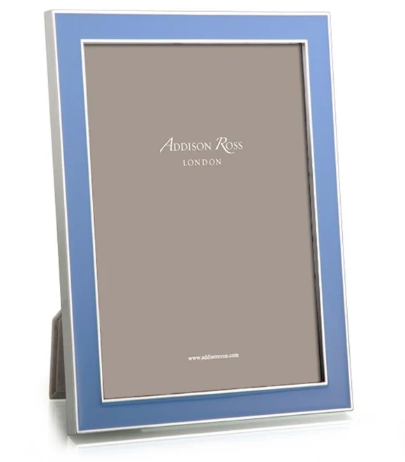 Periwinkle Blue Enamel & Silver Frame 5 x 7